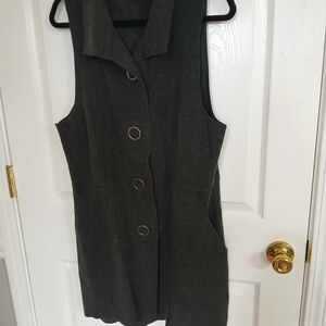 Habitat Charcoal Gray Vest Lagenlook Artsy Layering Boho